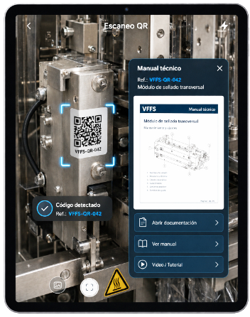 Documentación accesible y descargable desde la propia máquina